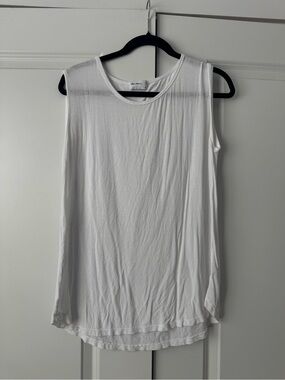 Allen Allen USA Women's White Sleeveless Scoop Neck Tank sz Medium